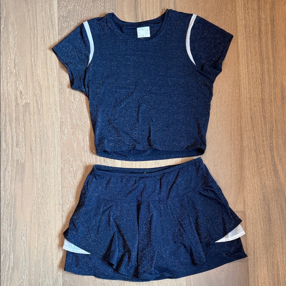 Lucky in Love Navy Blue Athletic Set